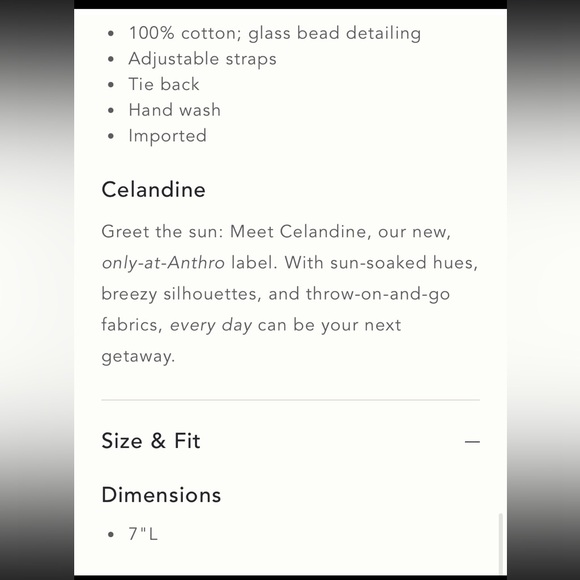 Anthropology Celandine Beaded Palm Tree Cami. Green and Cream Beaded Crop Top - Picture 5 of 5